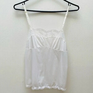 Vintage - Cream Ivory Lace Trimmed Camisole Tank Top